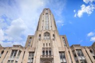 PITTSBURGH, USA - JUNE 30, 2013: Cathedral of Learning building view in Pittsburgh. The main building of University of Pittsburgh is 535 ft tall and is the tallest university building in the Western Hemisphere.