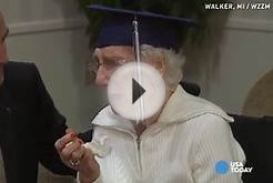 97-year-old tearfully accepts her high school diploma